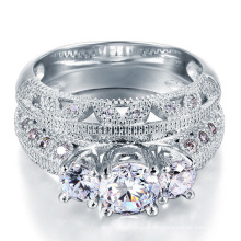 Hot Sale Engagement Wedding Rings 925 Silver Diamond Ring